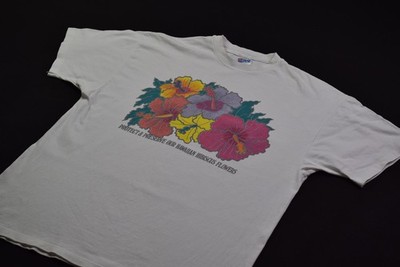 Vintage T-Shirt Hawaii Flowers Orchid Graphic Print Hanes Beefy T Destination XL