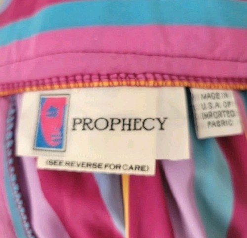 Vintage 80s Prophecy Midi Skirt Small XS Candy Striped Silky Flowy Pleated USA - Picture 11 of 13