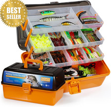 560PCS Fishing Lures Kit Freshwater Bass Gear Set 4-Layer Tackle Box Pliers