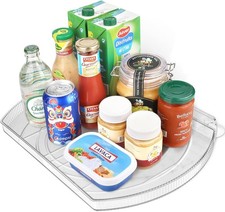 Lazy Susan Turntable for Refrigerator, Square Turntable Organizer for Fridge Cab