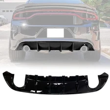 Rear Bumper Diffuser Lip For 2015-2024 Dodge Charger SRT OE Style Glossy Black
