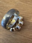 VTG Cocktail Ring Cluster Rhinestone  Domed Gold Tone Adjustable Statement — photo 4