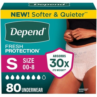 Depend Fresh Protection Adult Diapers, Incontinence Underwear for Women, Disp...