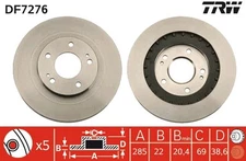 TRW DF7276 Brake Disc for Changfeng, Mitsubishi