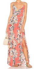 FREE PEOPLE "Through The Vine" Multi Color Bohemian Maxi Dress  M / L    SD24-25