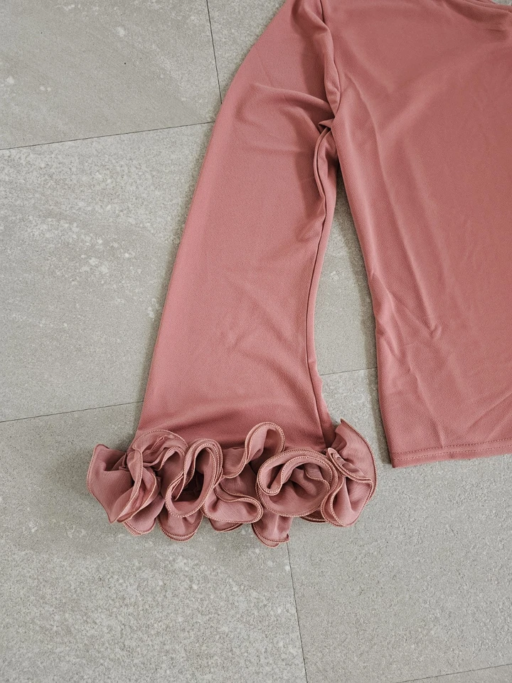  lovely rose, one shoulder long sleeve, top Size 10. River Island.  New - Image 4 of 4