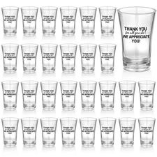 50 Pcs Thank You Shot Glasses 1.2oz Acrylic Bulk Employee Staff Gift