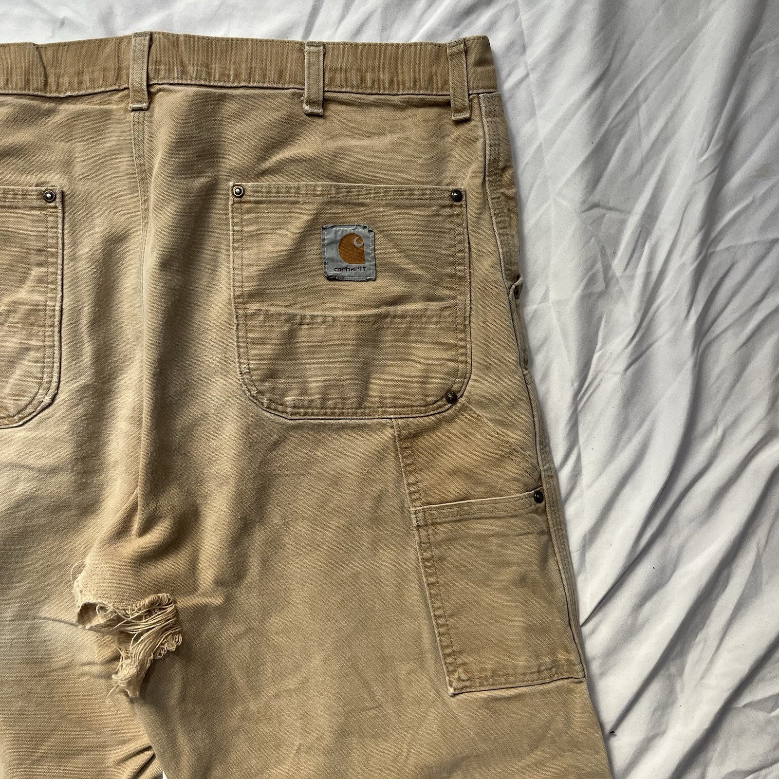 CARAHARTT B01 USA Made Men’ 38x30 Brown Duck Canvas Double Knee Carpenter Pants  thumbnail 9