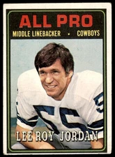1974 Topps Lee Roy Jordan All Pro Dallas Cowboys #138 VG+