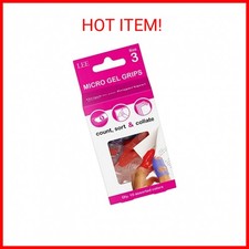 LEE Tippi Micro-Gel Fingertip Grips, Size 3, X-Small, Assorted, 10/pack
