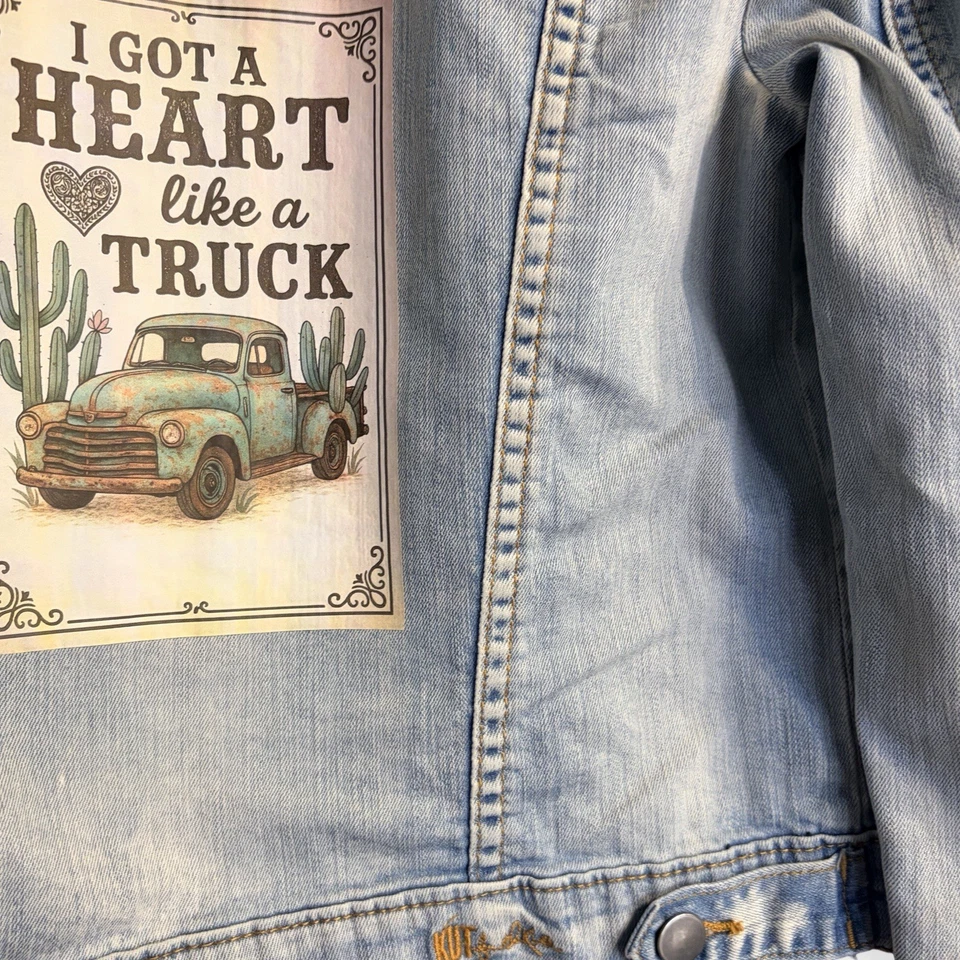 Country Western 牛仔夹克,带印花剪裁,尺寸 Med,上好 — 第 2/4 张图片