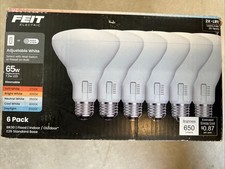 Feit BR30 E26 LED Flood Bulb Adjustable White 65 Watt Equivalence 6 pk