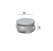 SCATOLA 65X35mm TONDA GOMMINI  IP44 CASSETTA DERIVAZIONE