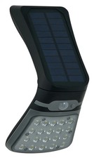 Outdoor Light Black Blackhall LED Solar Wall IP44 3.5w Photocell & PIR Zink