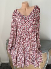 Torrid 4 Size 4X Textured Stretch Rayon Skater Dress Cottagecore Fall Floral V