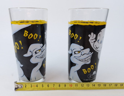 2 x Casper The Friendly Ghost Drinking Glass Bundle Lot Vintage 1995
