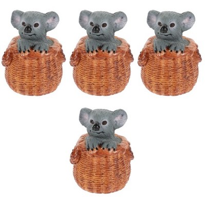 4 Stück Koala Kunststoff Koala Statue Cartoon Koala Figur Desktop Koala