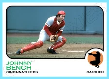 Johnny Bench Custom Made Art Card Cincinnati Reds 1973 Style