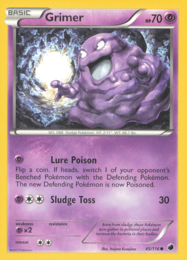 GRIMER 45/116 COMMON PLASMA FREEZE POKEMON NEAR MINT