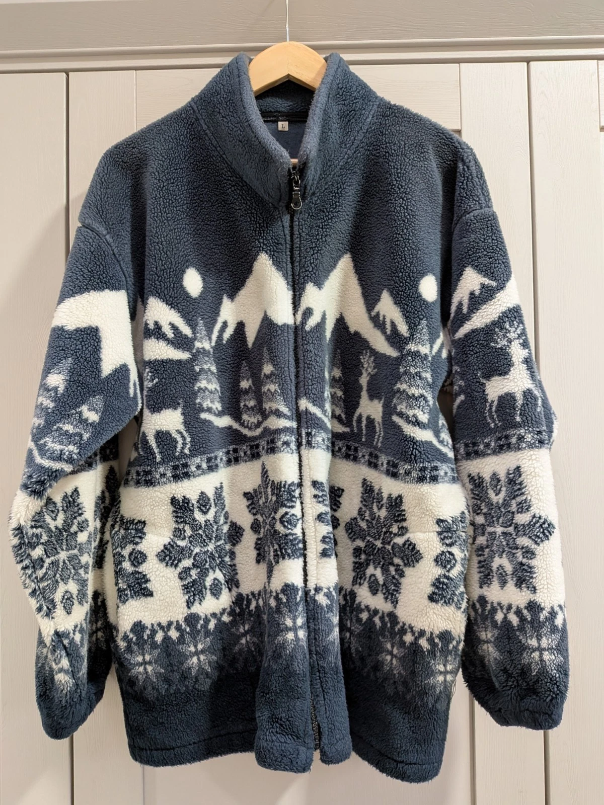 Vintage Galloway Zip Fleece Jacket Scandi Outdoor Winter Scene Unisex UKL VGC