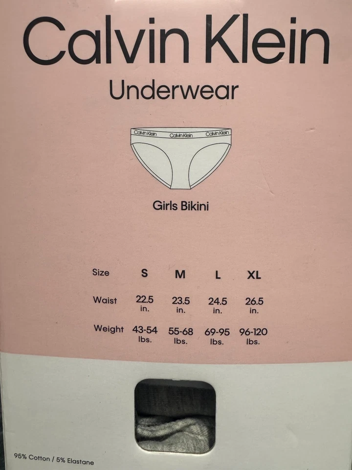 Calvin Klein Girls Bikini Underwear 7 Pack Cotton Stretch Multicolor Small NEW - Image 3 of 4