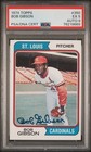 1974 Topps Bob Gibson SIGNED #350 PSA/DNA 5 AUTO 9 DUAL GRADE HOF Cardinals