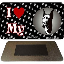 I Love My Great Dane Novelty Metal Magnet M-3910 3.5" x 2" Magnet (M)