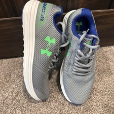 Under Armour Surge Big Kids Running Shoes Gray Green Blue Size 4Y