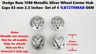 Dodge Ram 1500 Metallic Silver Wheel Center Hub Cap 2.5" 63mm 4x 1LB72TRMAB