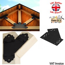 BLACK DECORATIVE Flat Bracket Mending Plate Joiner Brace 3 Arms Right 45 Degree