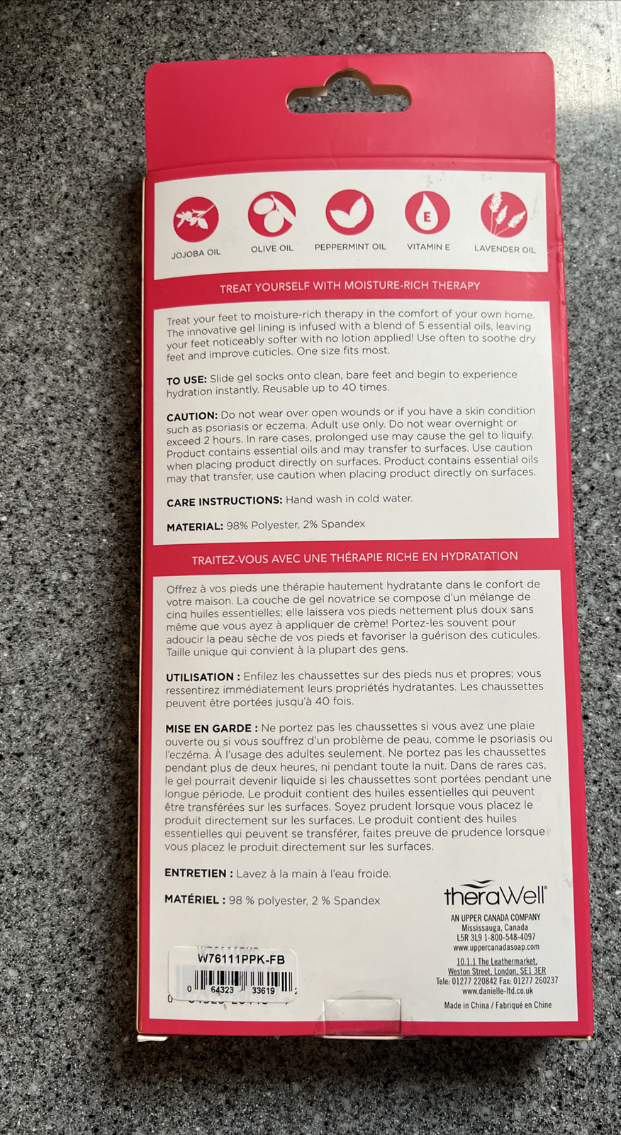 TheraWell Moisturizing Gel Socks For Dry Feet Pink New! 64323193382