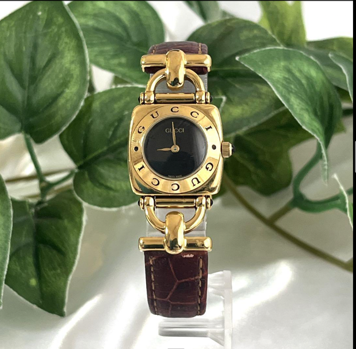 GUCCI Horsebit 6300L Black Dial Woman's Quartz Watch Analog GUCCI Horsebit 6300L Black Dial Woman's Quartz Watch Analog