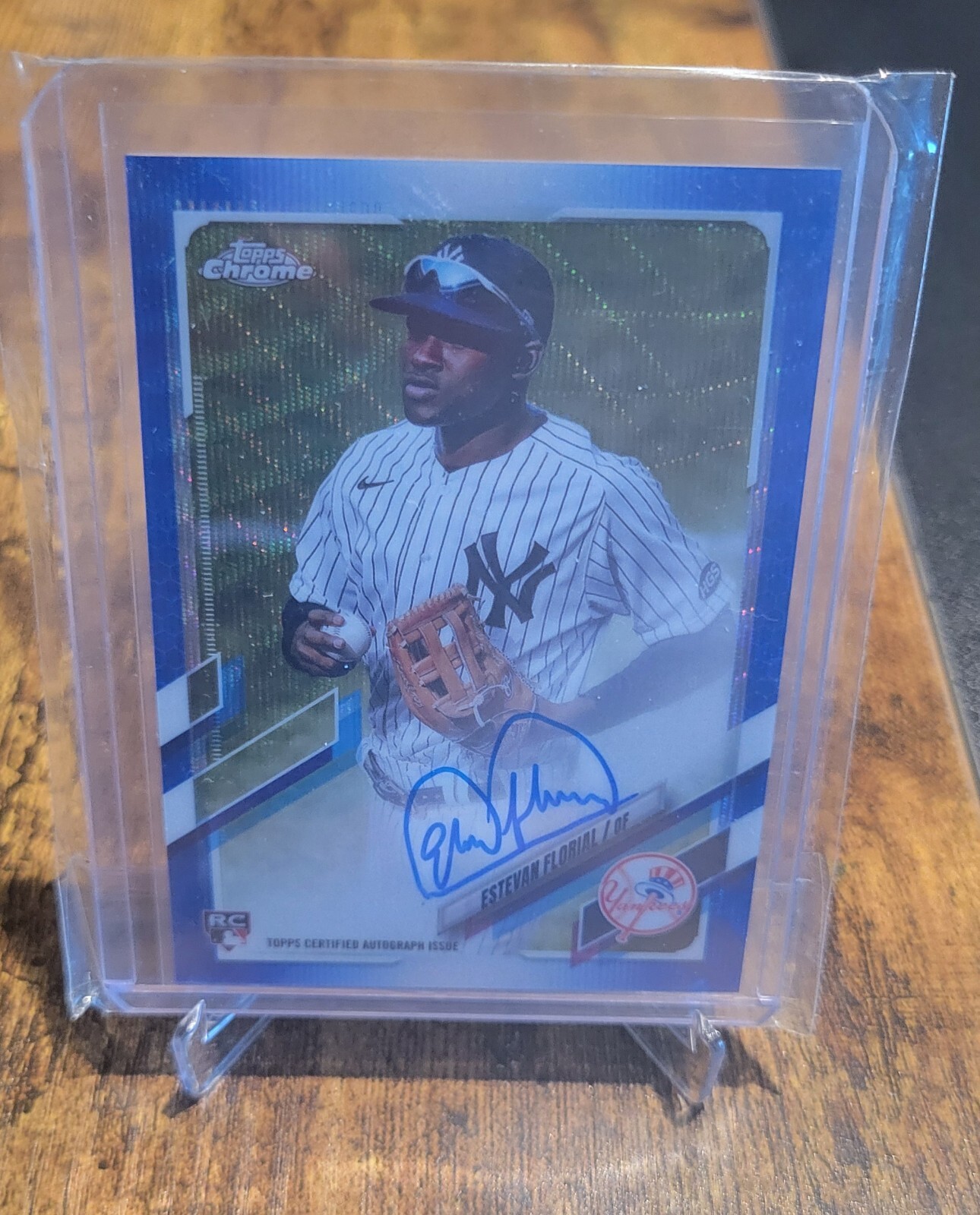 2021 TOPPS CHROME BLUE WAVE REFRACTOR AUTOGRAPH RA-EF ESTEVAN FLORIAL #138/150