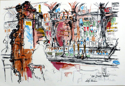 Leroy NEIMAN Stag's Head Dublin Bar Serigraph Art Print 22-3/4 x 33-1/4