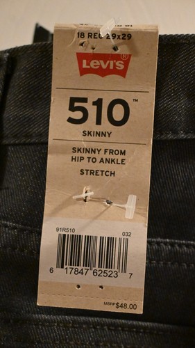 NEW Levis Big Boys 510 Skinny Fit 4 Way Stretch Jeans Gray 18 REG Size 29X29 - Picture 5 of 10
