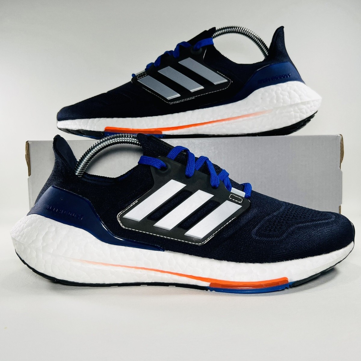 Adidas Men Ultraboost 22 Running Shoes Blue White Athletic