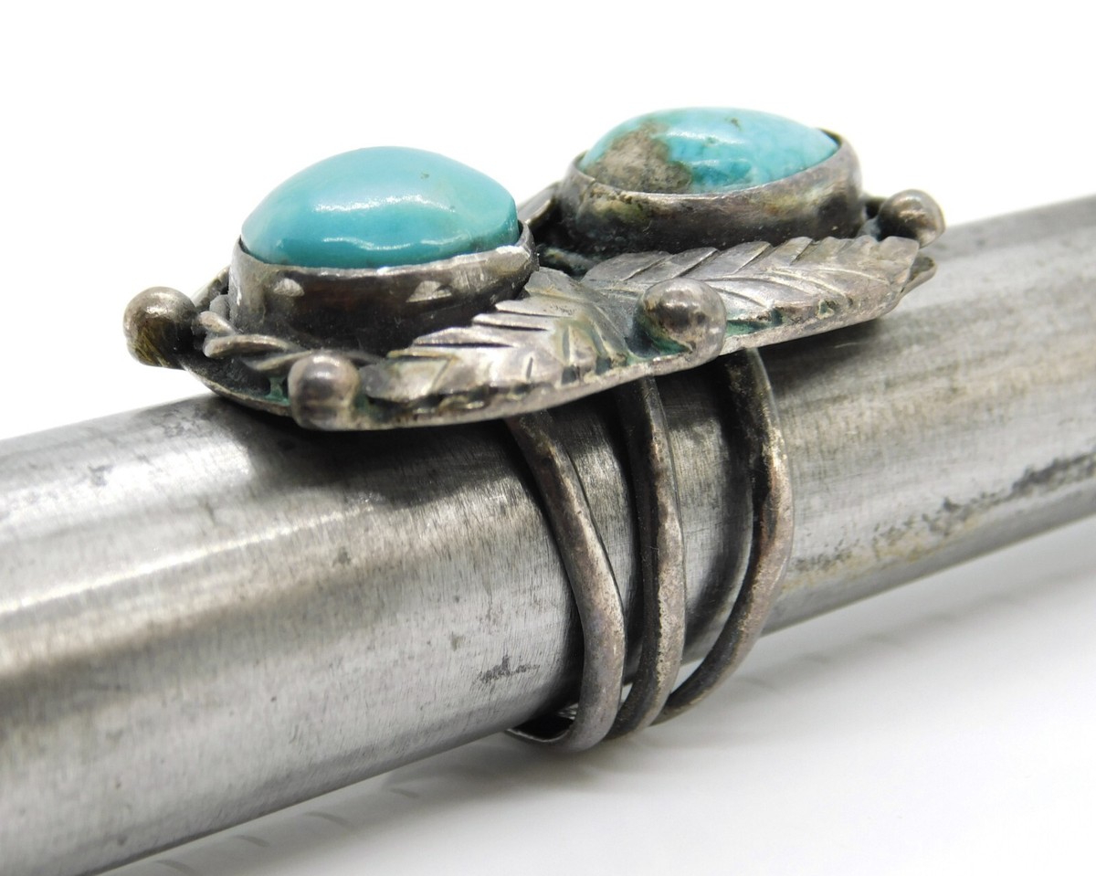 Native American Signed JF 925 Sterling Silver Turquoise