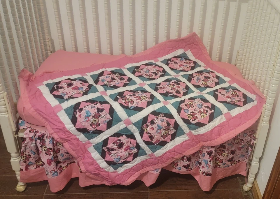 婴儿床床上用品婴儿房套装米妮老鼠面料 — 第 3/4 张图片