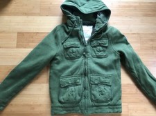 New Abercrombie & Fitch Mens Thick Fur Hoodie Jacket Outwear Green Size M