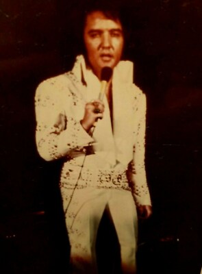Elvis Presley White Jeweled Jumpsuit Bell Bottoms Picture Photo w