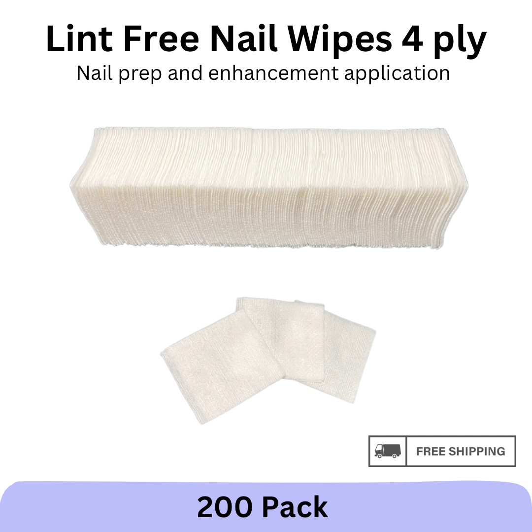 200 Lint Free Nail Wipes 4 Ply Nail Polish Removal Enhancements Manicure Pedi