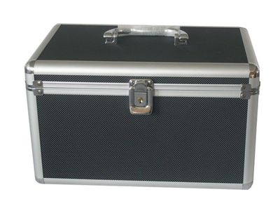 Schwarz Aluminium für 200 Scheiben mit Hülle & Schloss Neu DJ Flight Carry Case 2