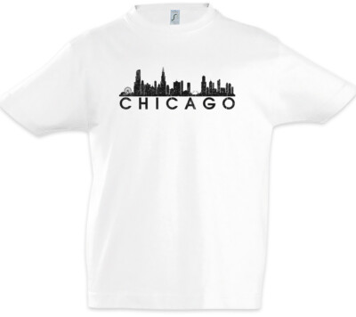 Skyline Chicago Kinder Jungen T-Shirt City Fun United States of America USA Flag