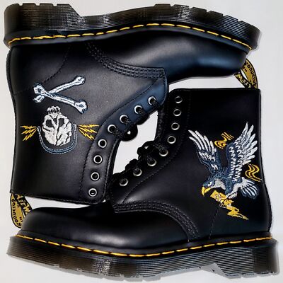 Dr. Martens 1460 Souvenir Embroidered Leather Boots Men Sz 5-Women