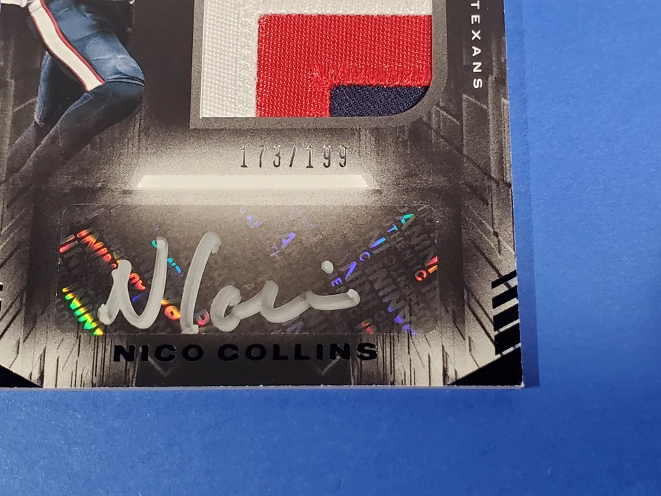 2021 PANINI BLACK NICO COLLINS ROOKIE AUTO PATCH SIGNATURE SIG RC SP #173/199 - Image 3 of 4