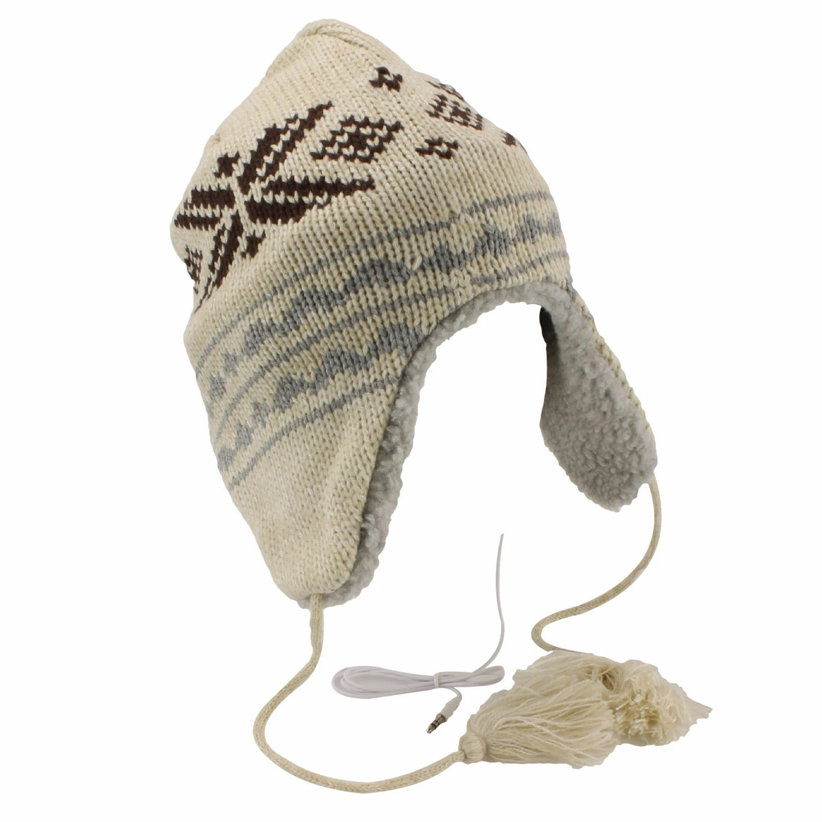 New Urban Pipeline Mens Thick Winter Beanie Peruvian Winter Hat w Headphone NWT
