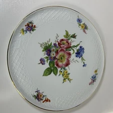 Schumann Arzberg Bavaria Floral design Cake Plate Made in Germany Diameter 12”