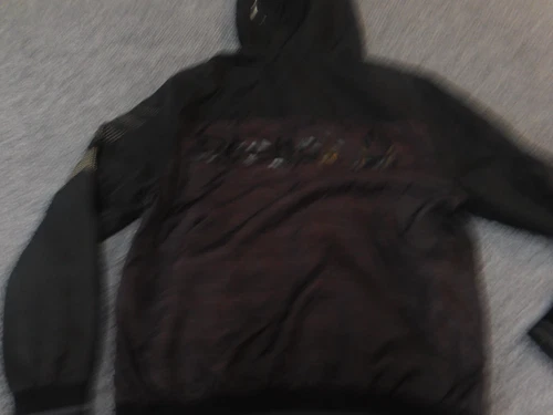 Reebok Mens Jacket M purple black Hoodie full zip drawstring blue image 9