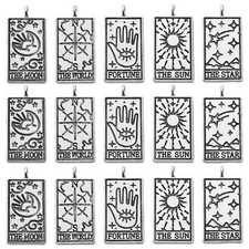 50x Moon World Fortune Sun Tarot Card Charms Pendants for DIY Jewelry Making