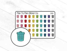 2580 Trash Cans Planner Stickers.